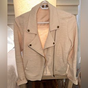 Tan jacket comfortable and soft material